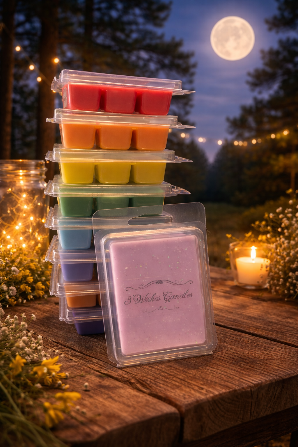 3 Wishes Candles-6 Cube Wax Melts